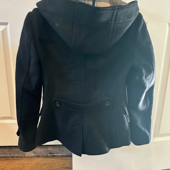 Burberry Brit Wool Duffle Coat – Black – Size 4 - Picture 2 of 3